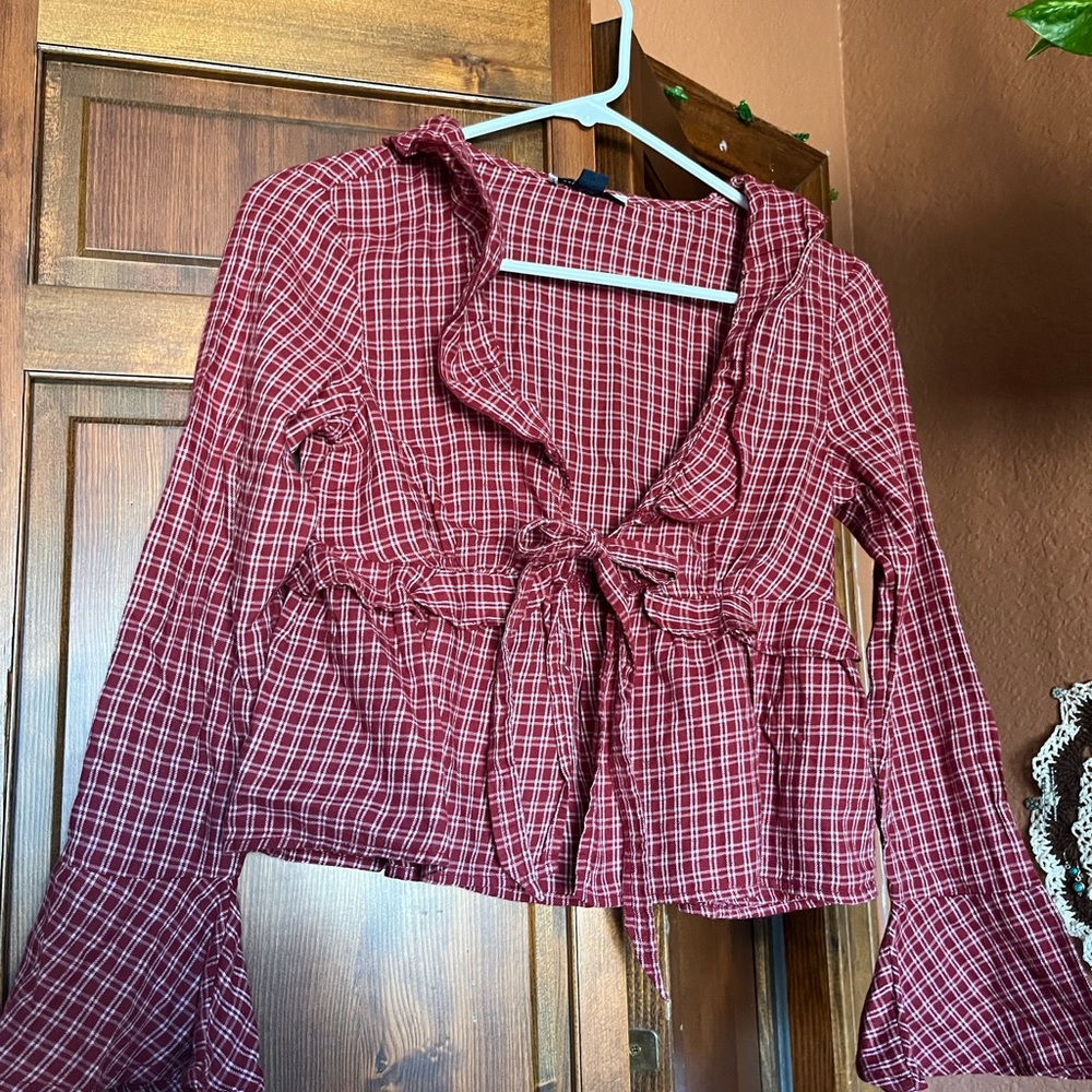 Plaid Red Women's Top